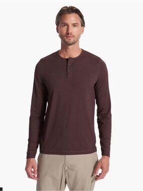 VUORI MENS EASE PERFORMANCE LONG SLEEVE HENLEY SHIRT XL